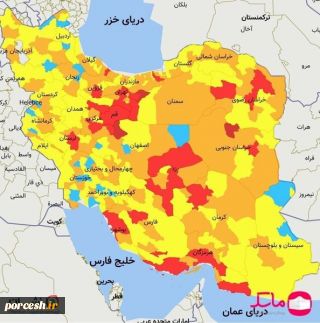 افزایش دوباره شهرهای قرمز و نارنجی کرونا در کشورتهران هم قرمز شد